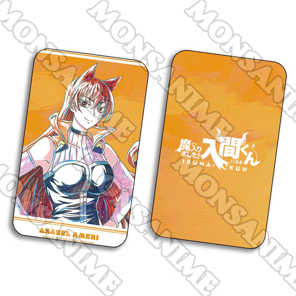 Ảnh card bo góc in hình Mairimashita! Iruma-kun Iruma giá đáo! ver MỘT MÀU thẻ bo viền 5*8cm anime chibi 1 tấm