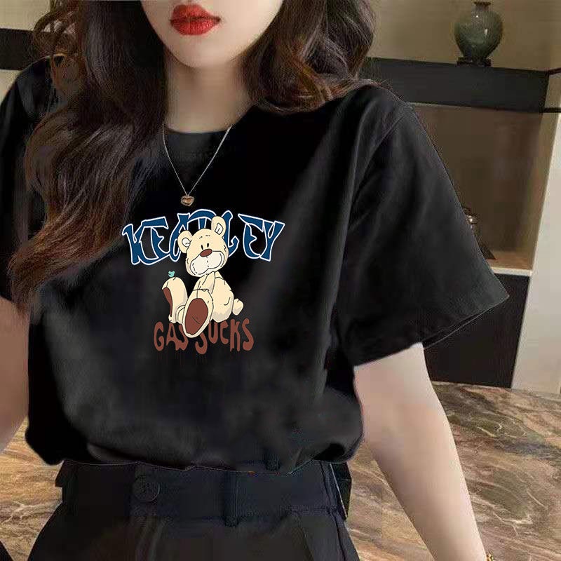 NRVP Áo thun tay ngắn dáng rộng plus size 4XL phong cách Hàn Quốc thời trang cho nam và nữ