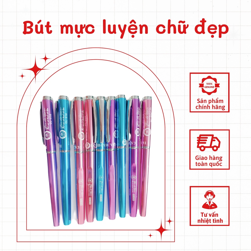 Bút Máy Ban Chữ Việt CL016 Nét Thanh Nét Đậm Nhẹ Nhàng Chuẩn Ô Ly Thay Thế Ngòi Viết Và Mực Dễ Dàng