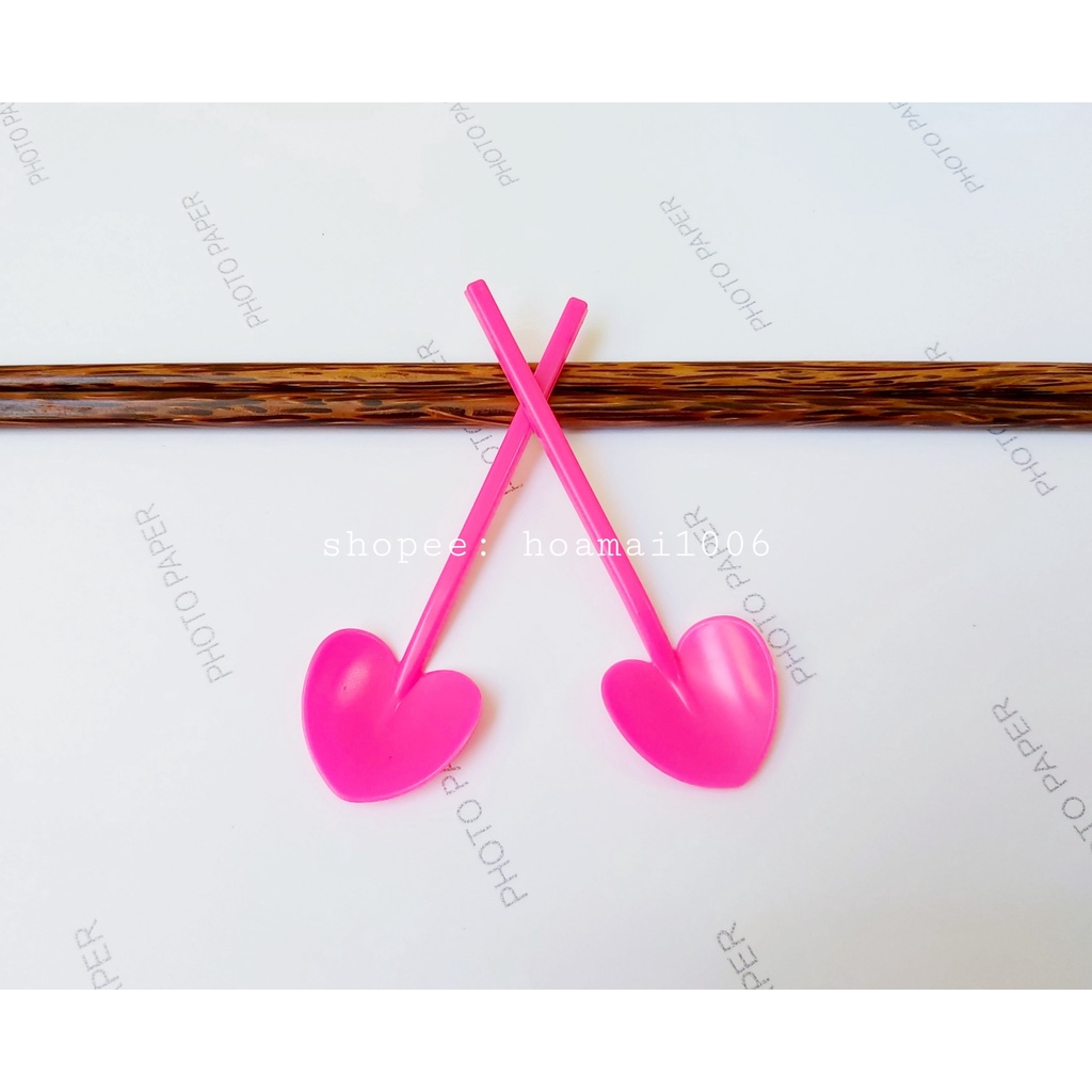 100 XẺNG TIM TRỘN KEM, muỗng múc kem, bột, đắp mặt nạ spatula