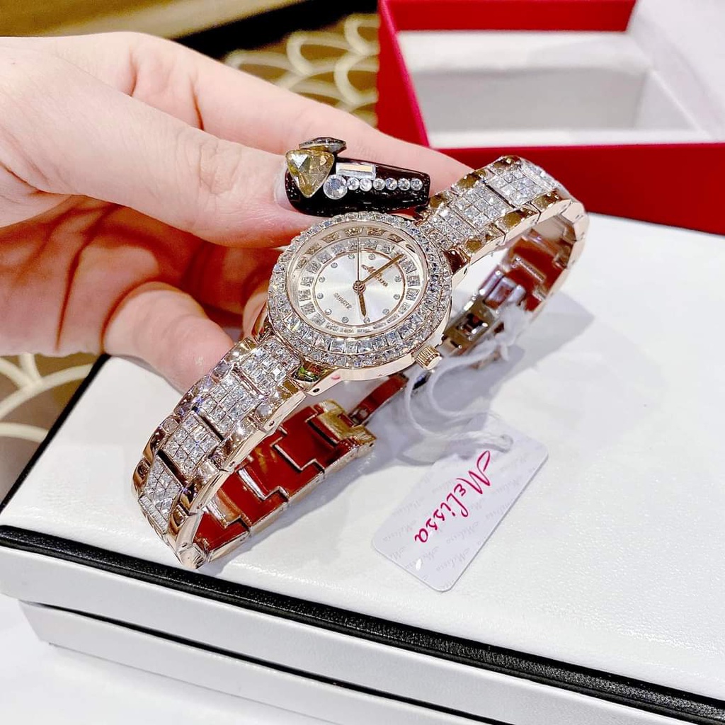 Đồng Hồ Nữ Melissa F6356 Chính Hãng Size 34mm cẩn đá SWA xinh lung linh