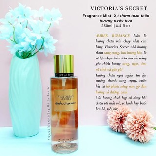 🌸💞[BILL Mỹ] Xịt thơm AMBER ROMANCE Victoria's Secret 250ml