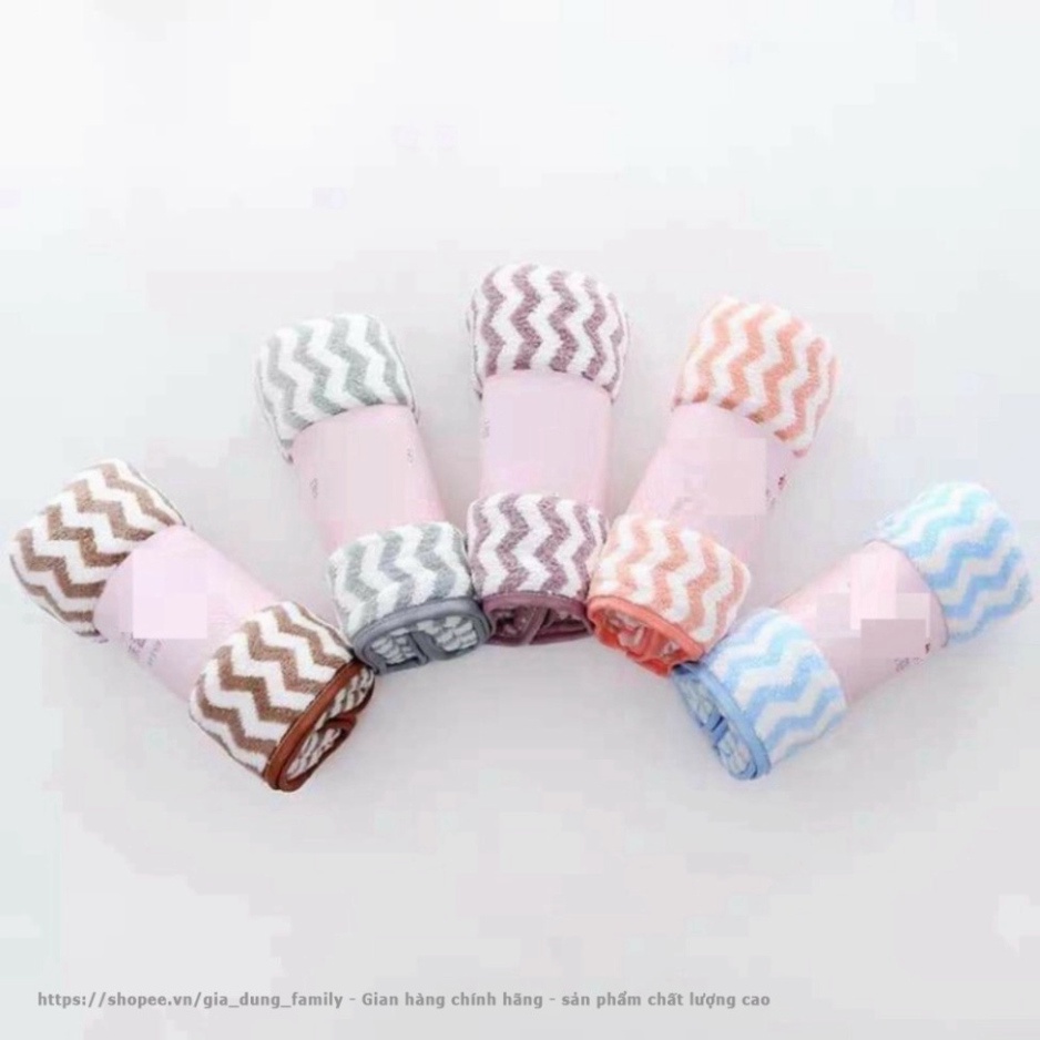 Khăn Mặt Hàn Quốc sợi bông mềm mại cao cấp, khăn lau mặt vân kẻ sọc lông cừu thấm hút siêu tốt size 30x50cm