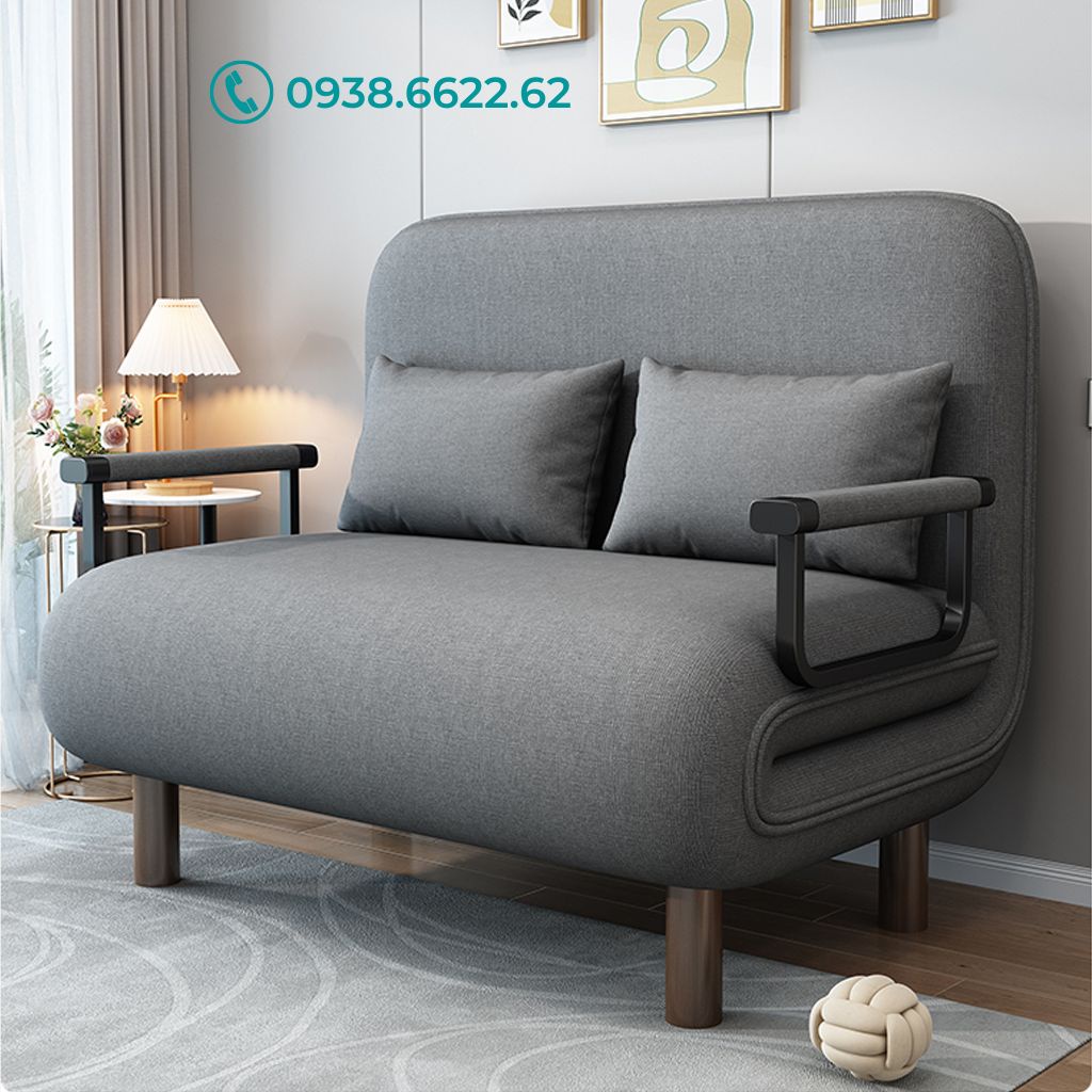 Ghế Sofa Giường Gấp Gọn Có Khóa Kéo Vệ Sinh, Sofa Giường Gấp 2 Trong 1 Khung Thép Chịu Tải 200kg (Tặng Kèm Gối Freeship)