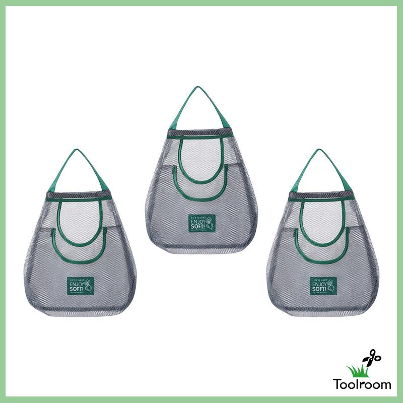 Bộ 3 Túi Lưới Đựng Trái Cây / Rau Củ Tiện Dụng Mang Theo Du Lịch Cắm Trại