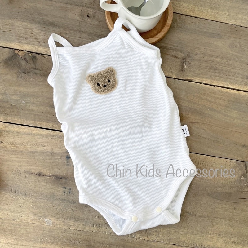 Body hai dây thêu hình thú cho bé