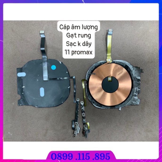 Cáp âm lượng + gạt rung + sạc không dây 6G/11/Xsmax/11 Promax zin bóc máy QT