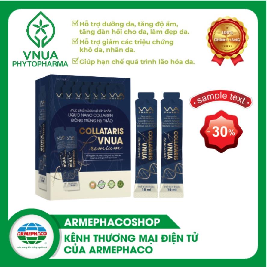 Nước uống collagen LIQUID NANO COLLATARIS Chống nhăn, khô, oxi hoá và làm giảm nám sạm da (Hộp 8 lọ)