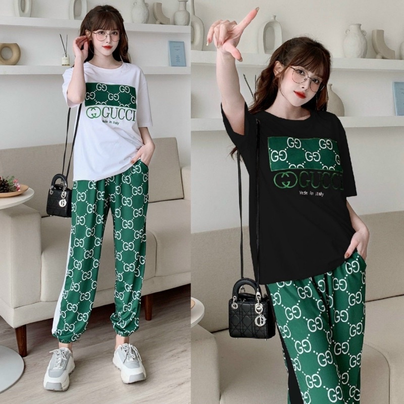 bộ thun thể thao áo phom rộng kèm ảnh chụp thật 100%
