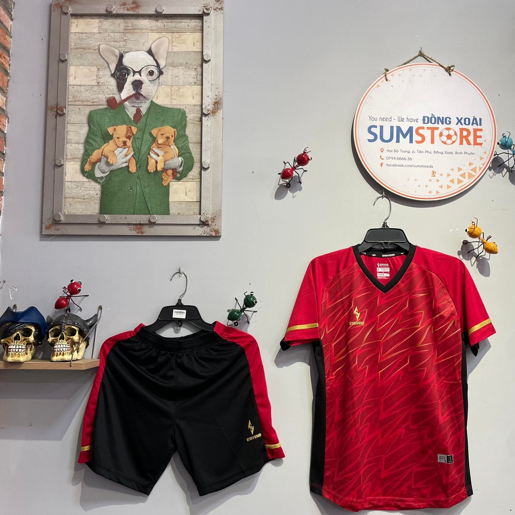 Quần Áo Bóng Đá Strivend V2 6 Màu - Áo Đá Banh Vải Mè