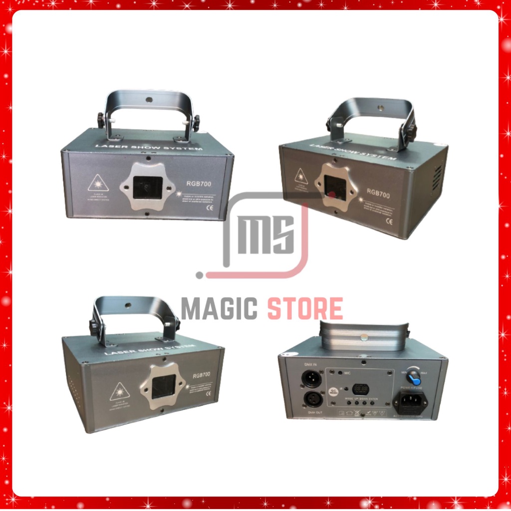 Đèn Laser Chiếu Hình 7 Màu Cảm Ứng Theo Nhạc RGB 700 Dùng Cho Phòng Karaoke, Phòng Nghe Nhạc.