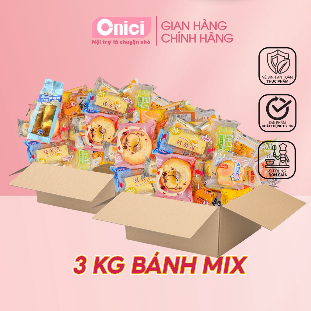 Thùng bánh mix Đài Loan 3kg nhiều vị 28-40 cái Bếp Của Mẹ ONICI