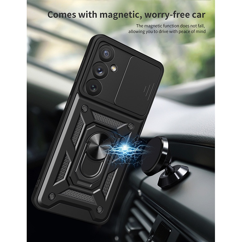 Ôp Điện Thoại Dạng Giáp Chống Sốc Có Vòng Đỡ Nam Châm Cho Samsung Galaxy A54 A34 A24 A14 A73 A53 A33 A04 A04E A04S A05 A05S 5G 4G