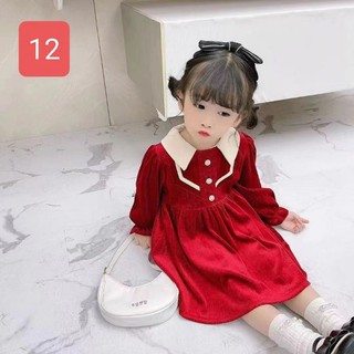 [10-21kg] Đầm - Váy Nhung Đỏ Lấp Lánh Lót Nỉ Ấm - Hàng Quảng Châu Cao Cấp Bán Shop
