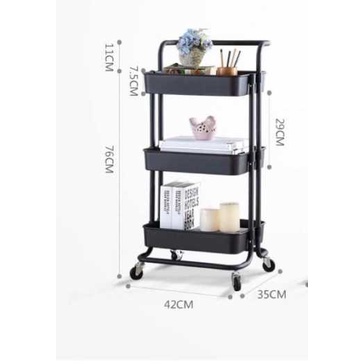 Kệ Bỉm Sữa, Xe Đẩy Spa, Kệ Nhựa 3 Tầng đa năng có bánh Nhựa ABS