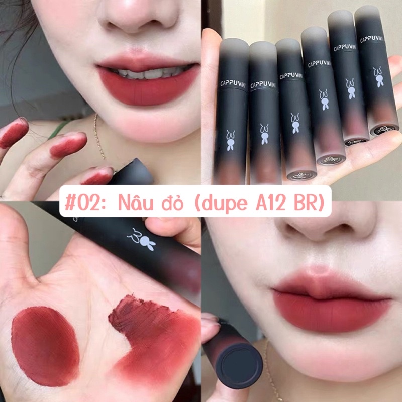 SON KEM TAI THỎ ĐEN CAPPUVINI