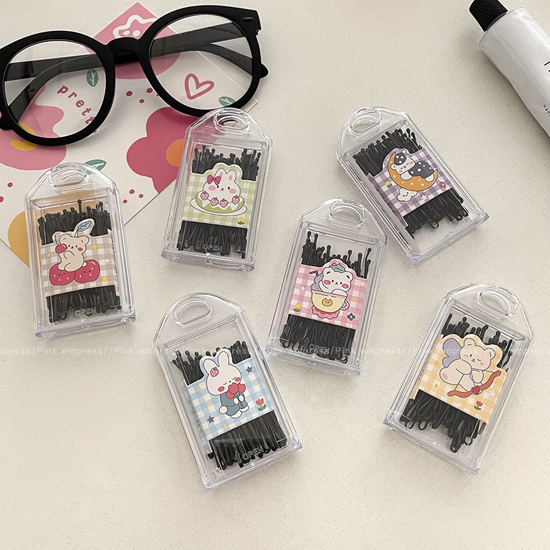 Set 30 Kẹp Tóc Thẳng Màu Đen Phong Cách Mới Cho Nữ