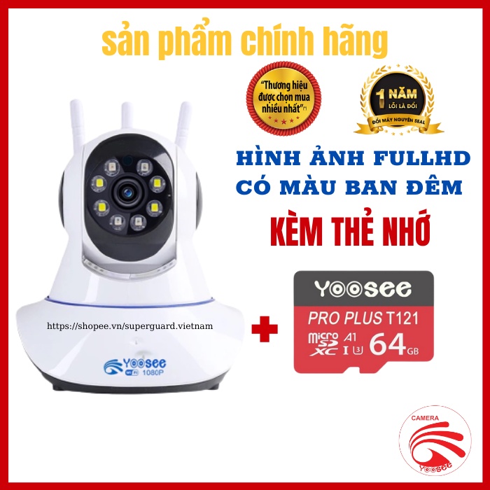 Camera Wifi Yoosee 2.0Mpx Siêu Nét Góc Rộng