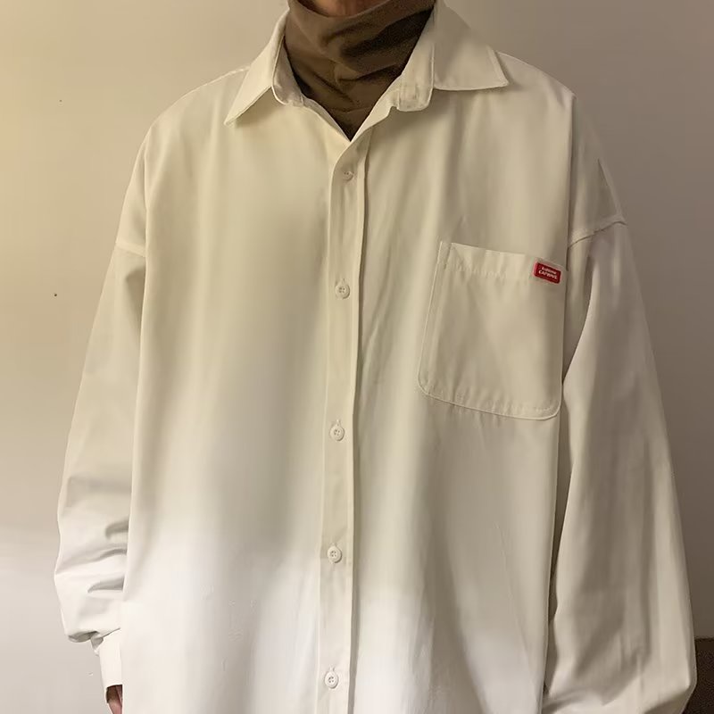 Áo sơ mi nam dài tay from rộng phong cách hàn quốc simple  áo rộng big size unisex sơ mi dáng rộng áo sơmi đũi nam cộc tay phối túi ngực thời trang