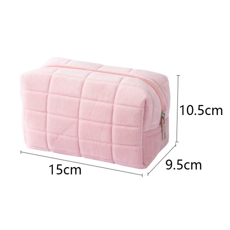 Túi Bông Mềm Đựng Mỹ Phẩm / Trang Sức / Đồ Dùng Cỡ Lớn Có Khóa Kéo Tiện Dụng Mang Theo Du Lịch / Trường