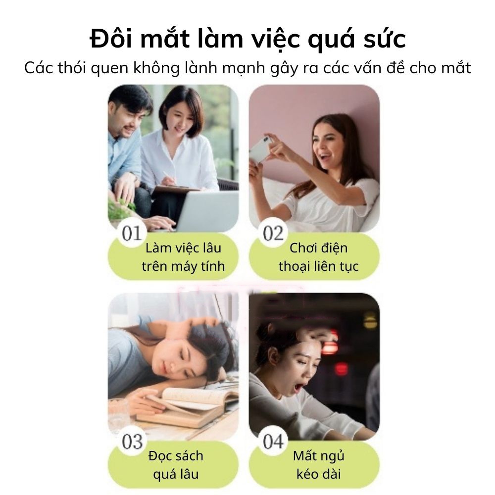 Mặt Nạ Xông Hơi Nóng Thư Giãn Cho Vùng Mắt Giảm Mệt Mỏi, Căng Thẳng, Giúp Ngủ Ngon, Lưu Thông Máu, Mờ Quầng Thâm Mắt