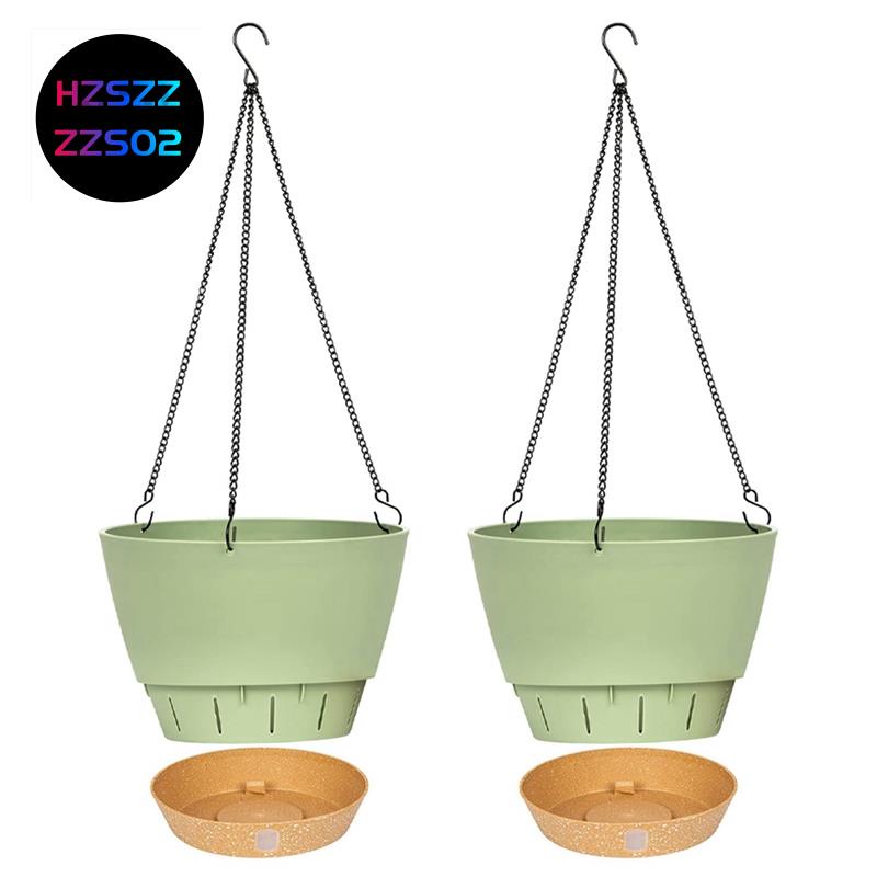Bộ 2 Chậu Trồng Cây Treo Trong Nhà / Ngoài Trời Kích Thước 10 Inch Có Lỗ Thoát Nước