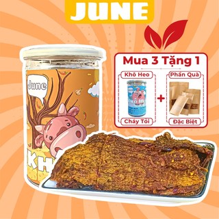 Khô bò miếng mềm hũ 300g, thịt bò khô thơm ngon chuẩn vị Hồng Ngự loại 1 siêu ngon, đồ ăn vặt June vừa ngon vừa rẻ