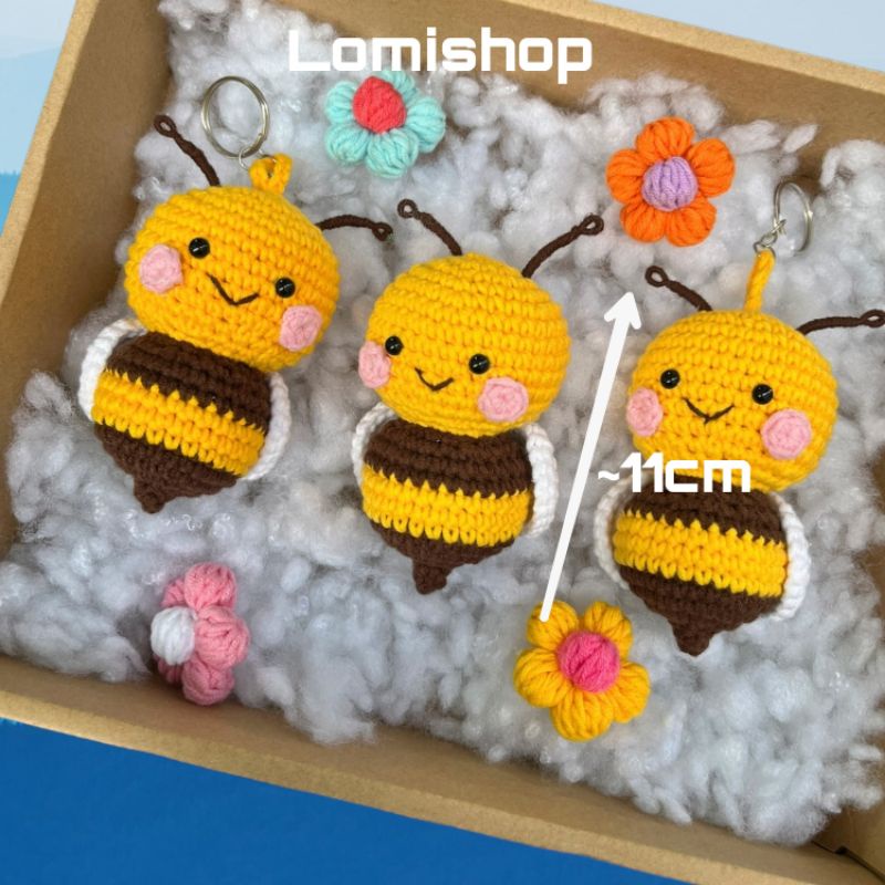 Bé ong chăm chỉ len móc Lomishop - Thú len quà tặng handmade.