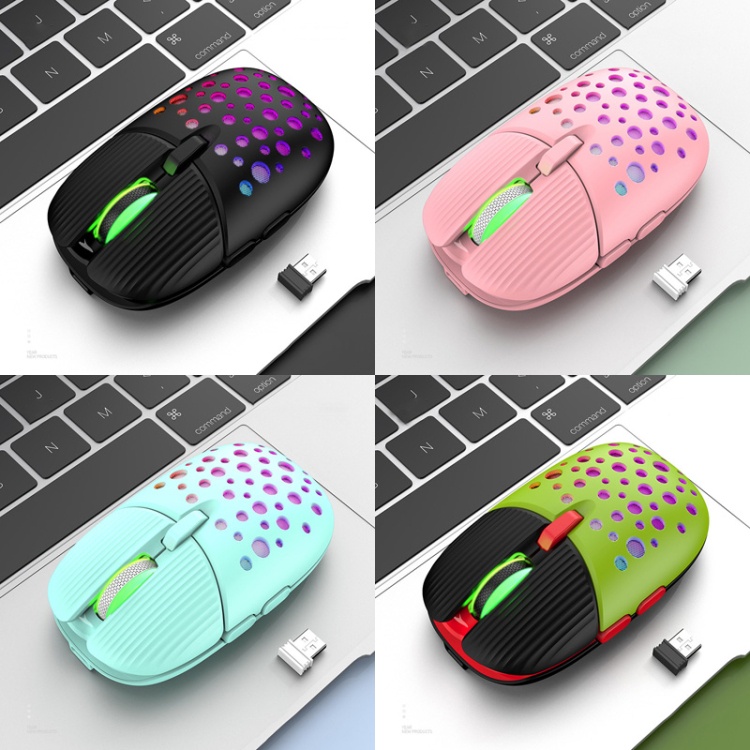 Chuột máy tính không dây thiết kế hình bọ cánh cứng sạc không dây có đèn led phát sáng K-SNAKE BM900