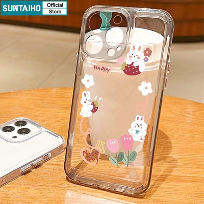 Suntaiho Ốp lưng iphone Ốp Điện Thoại in hình thỏ xinh xắn thích hợp cho iPhone 11 Pro Max 13 12 11 14 Pro X XS XR XSMAX 7 Plus 8 Plus