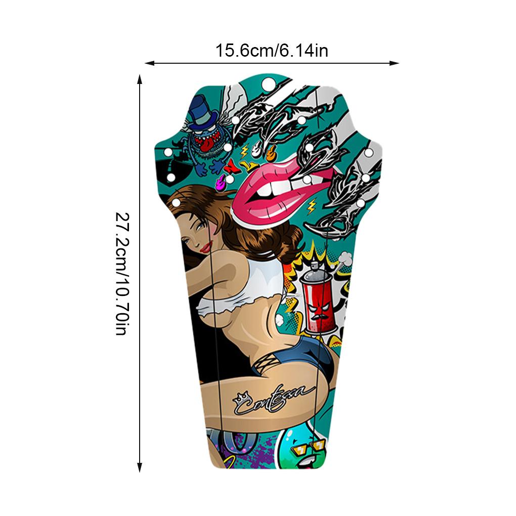 Tấm Chắn Bùn Trước Và Sau Bằng Nhựa In Họa Tiết Độc Đáo Kèm Dây Cáp Tiện Dụng Cho Xe Đạp