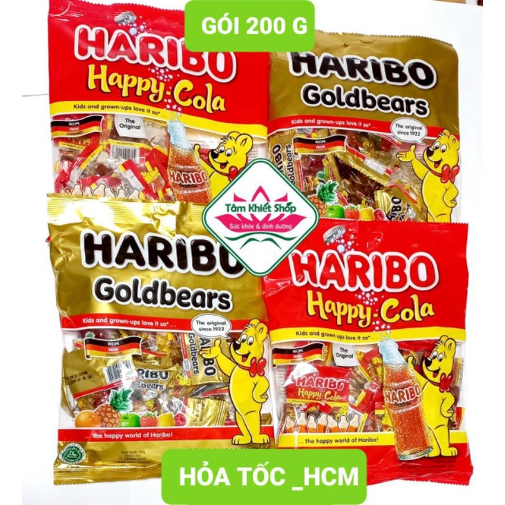 Kẹo Dẻo Haribo 200 g GoldBears, happy cola, hsd :7_2024 (nhiều gói nhỏ)