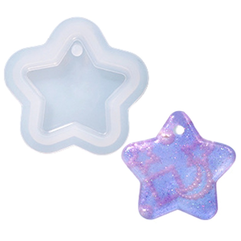 Khuôn Silicone Hình Lục Giác / Ngôi Sao / Trái Tim Làm Đồ Trang Sức Thủ Công