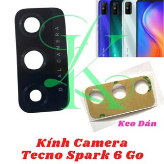Mặt kính camera Tecno Spark 6 Go sẵn keo dán