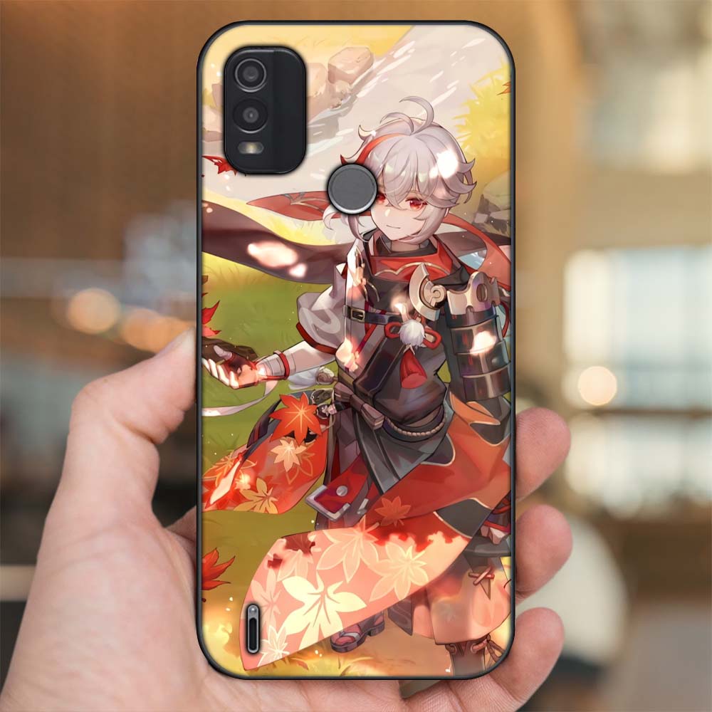 Ốp lưng Nokia C21 Plus viền đen in hình Kazuha Genshin Impact