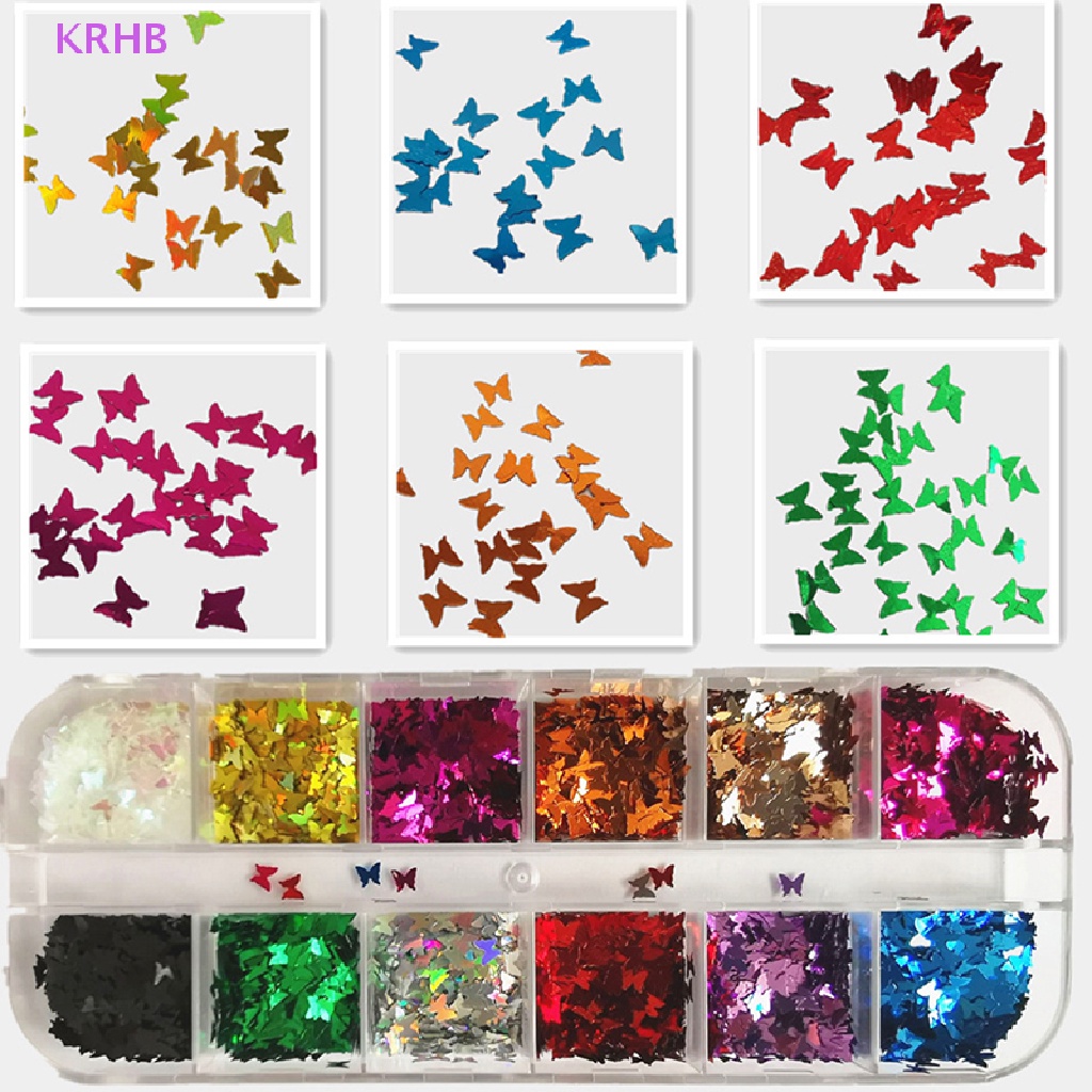 Hộp Kim Tuyến Hình Bướm Xinh Xắn Dùng Để Trang Trí Móng Nghệ Thuật Mới