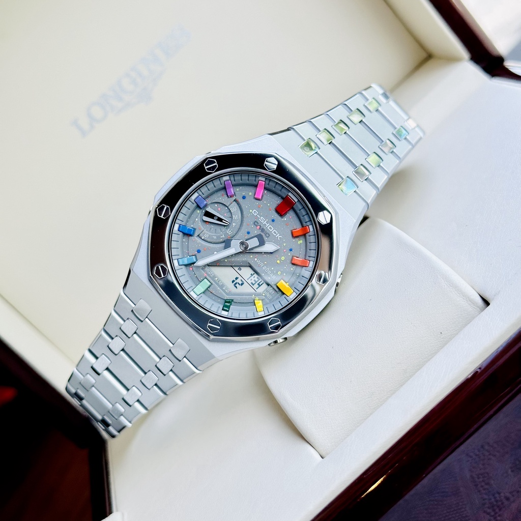 Đồng hồ nam dây thép Casio G Shock GA 2100 Custom Royal Galaxy Grey