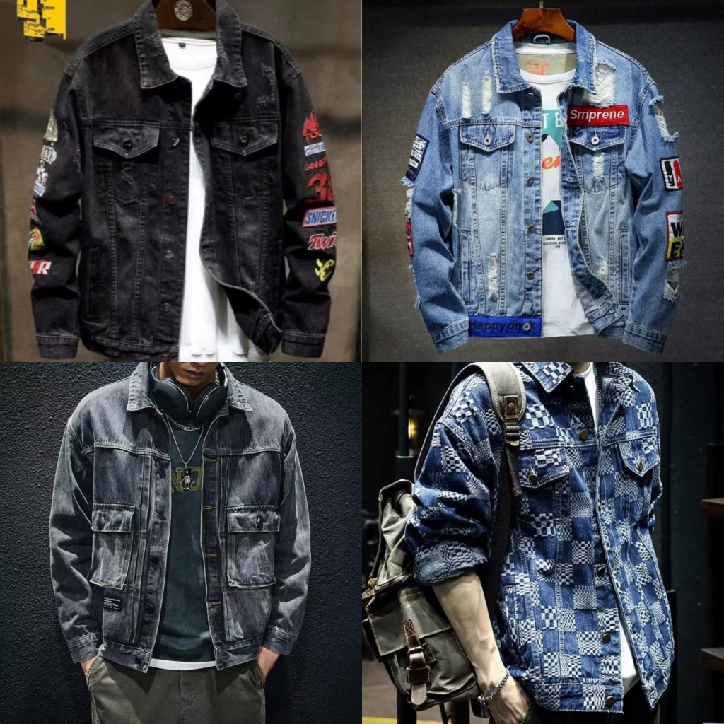Áo Khoác Denim 100% Cotton Phối Túi Đôi Thời Trang★Cẩn thận người Sportsman★Áo Khoác Jean Màu Sắc Đơn Giản Phong Cách Nhật Bản Cho Nam