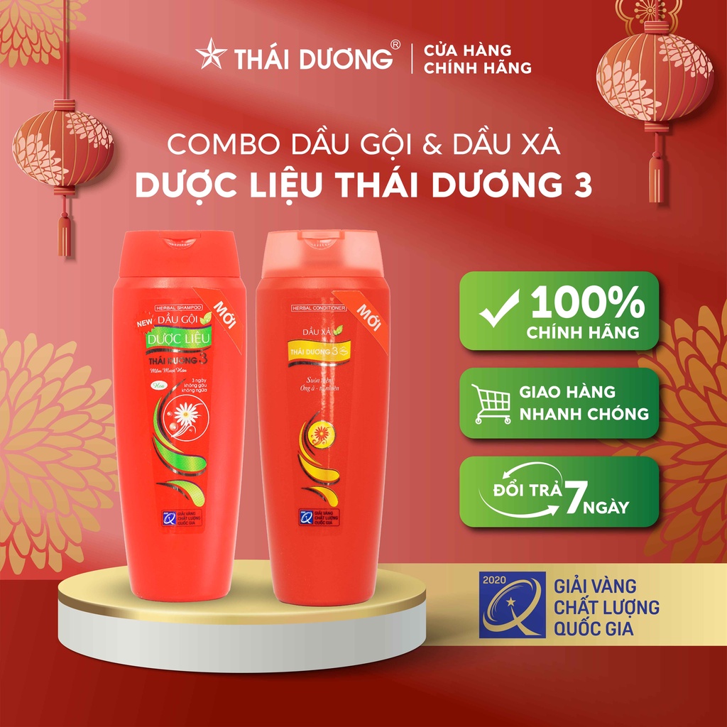 Bộ sản phẩm Dầu gội và dầu xả dược liệu Thái Dương 3 200ml - Sao Thái Dương