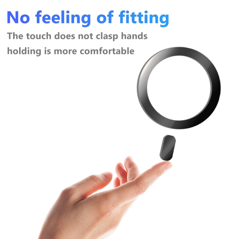 Giá Đỡ Điện Thoại Kiêm Sạc Không Dây Có Vòng Kim Loại Hít Nam Châm Thông Dụng Cho Xe Hơi