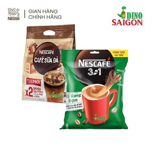 Combo 2 bịch cà phê hòa tan nescafé 3in1 mix vị rang đậm và cà phê sữa đá