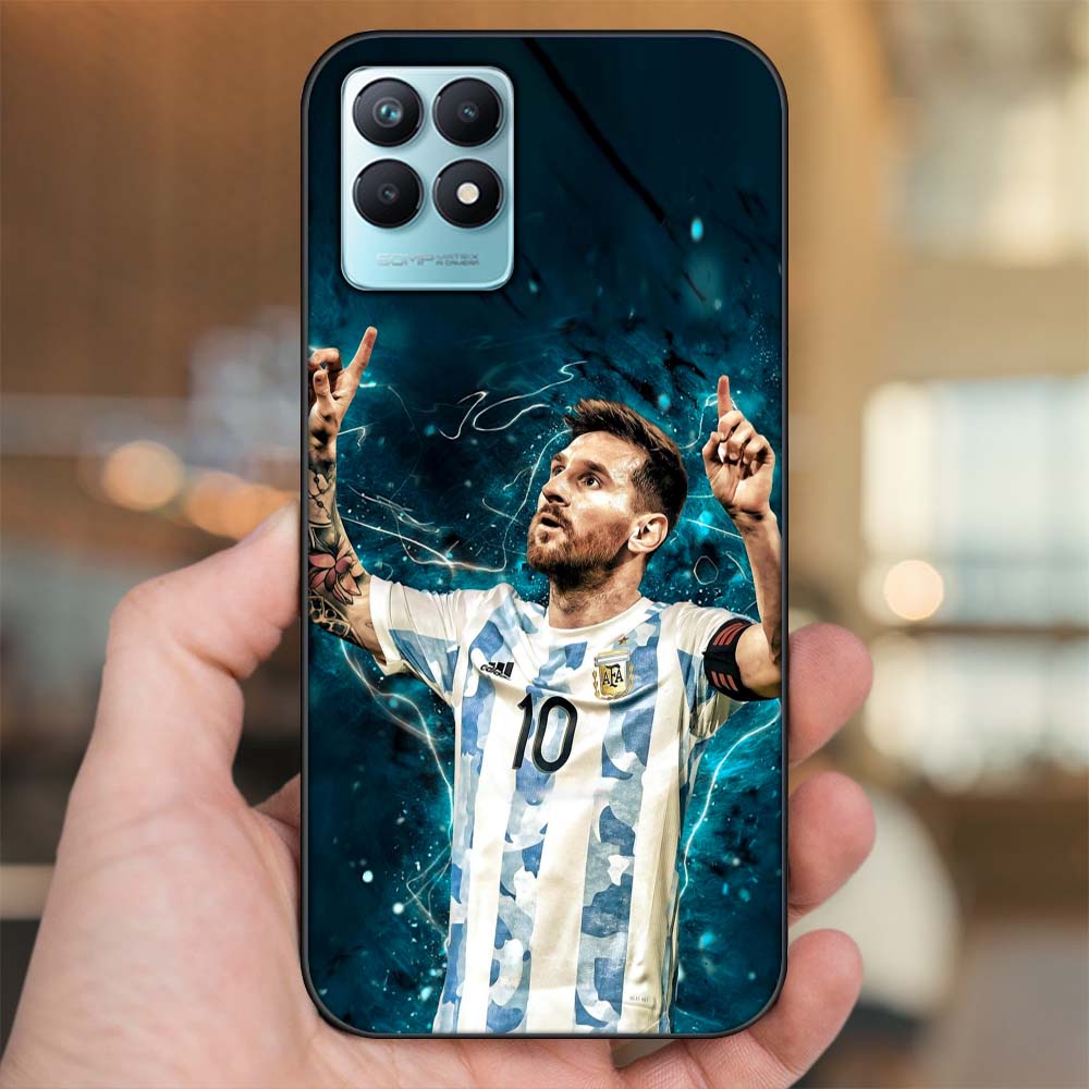 Ốp lưng Realme Narzo 50 viền đen in hình Lionel Messi Barcelona PSG