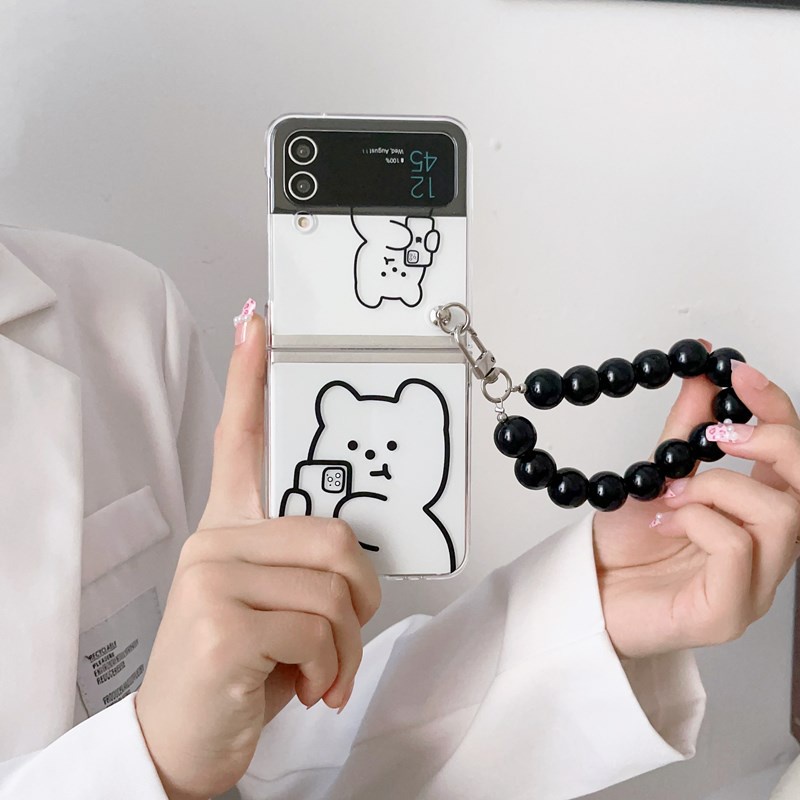 Ốp Điện Thoại Nắp Gập Hình Hoa Cúc / Mặt Cười 3D Dễ Thương Cho Samsung Galaxy Z Flip 3 5G Flip3 Z3 Samsung Galaxy Z Flip 4 5G Flip4 Z4