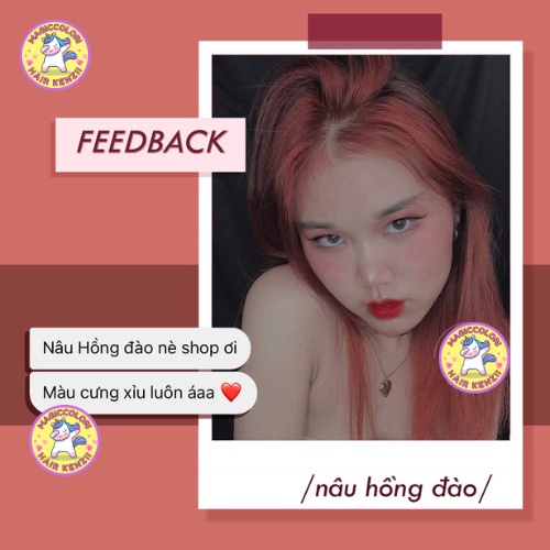 Thuốc Nhuộm Tóc Màu NÂU HỒNG ĐÀO Lên Từ Nền 6 - 7 Tặng Oxi Găng Tay Mũ Chùm Kenzii