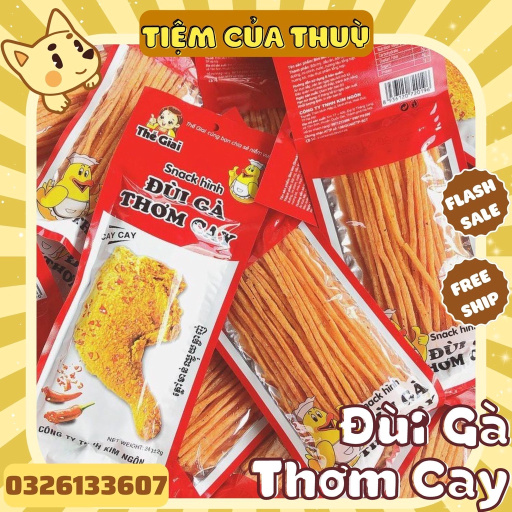 5 Gói Snack Hình Đùi Gà Thơm Cay, Tăm Cay, Que Cay, Đồ Ăn Vặt Tuổi