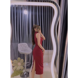 Đầm dài ôm body không tay cổ 3 phân full màu