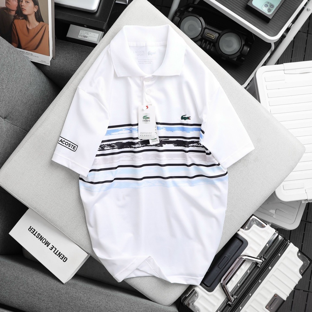 Áo thun POLO ncổ bẻ am LACOSTE basic vải cá sấu poly mềm mịn co giãn cao chuẩn fomr, sang trọng lịch lãm Shop Xuân Thủy