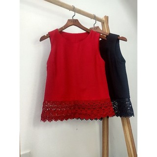 Áo kiểu phối ren lai - [Free Ship Đơn Hàng 50k]