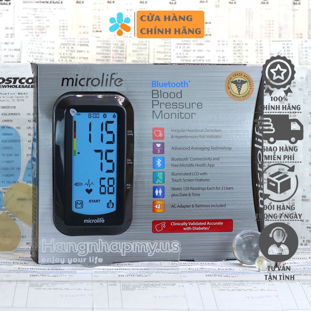 Bộ máy đo huyết áp bắp tay cao cấp Microlife Bluetooth Blood Pressure Monitor