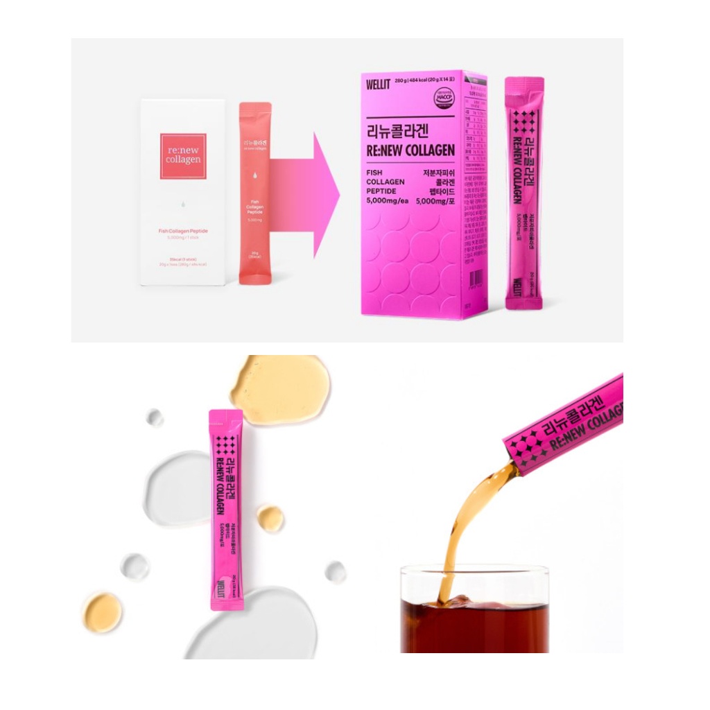 [Chuẩn Hàn] Nước Uống Collagen Giúp Trẻ Hóa Và Làm Trắng Da Renew Collagen WELLIT Hàm Lượng Cao 5000mg 280g | BigBuy360 - bigbuy360.vn